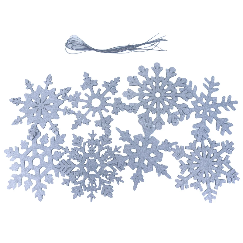 1set 15cm snowflakeA Серебристо-голубой блестящий баннер с днем рождения, лед и снег, гирлянда, зимняя Снежинка, праздничное украшение на стену, декор для девочек из мультфильма «Холодное сердце» - Цвет: 1set 15cm snowflakeA
