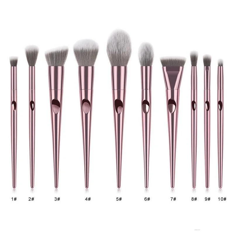 

10Pcs Eyeshadow Women Beauty Glitter Make Up Brush Tools Loose Powder Blush Brushes Powder Cosmetics Blush Makeup Brushes Set