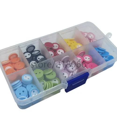 

Suoja 200pcs/Box 11mm Plastic Buttons 2 Holes DIY Scrapbooking Kids Garment Dolls Clothes Clothing Sewing Accessories
