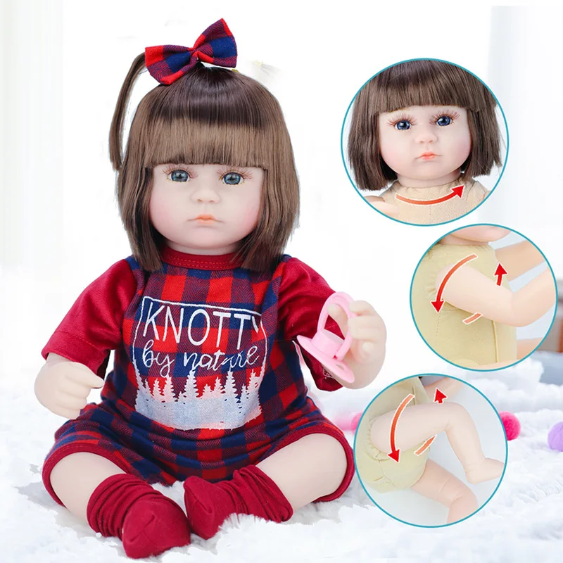 

QWAWA 42CM Baby Reborn Dolls Soft Vinyl Toys For Girls Adorable Reborn Baby Girl Realistic Newborn Birthday Present Doll