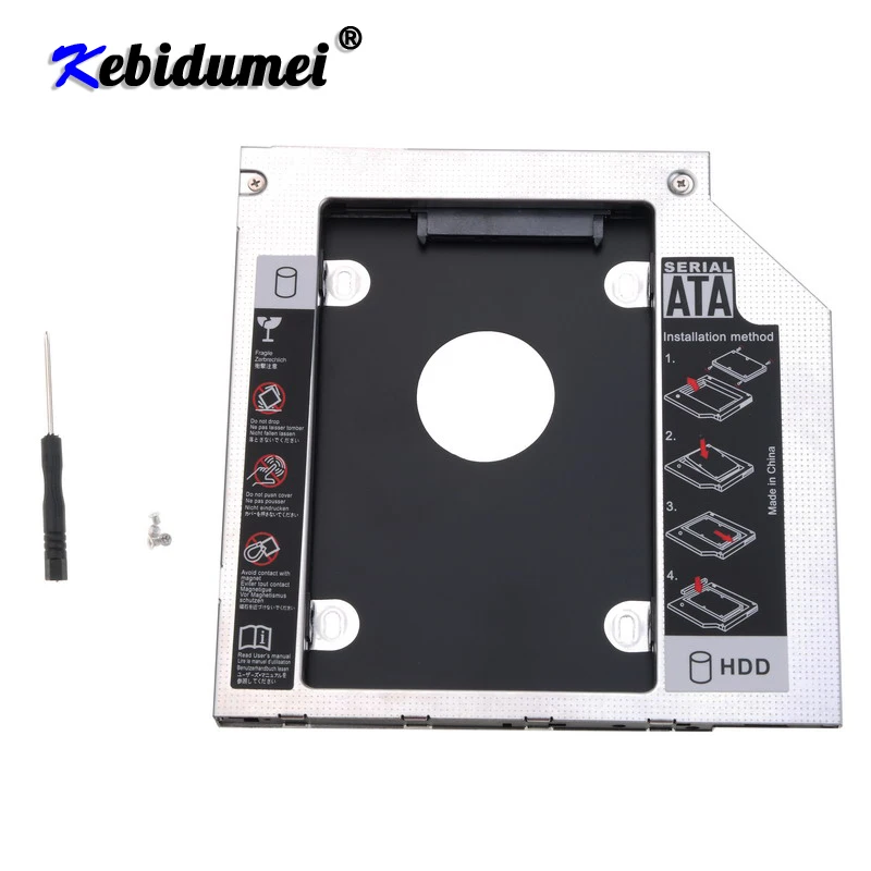 Алюминиевый переходник для второго жесткого диска Kebidu 9 5 мм 12 7 SATA 3 0 Optibay 2 дюйма SSD