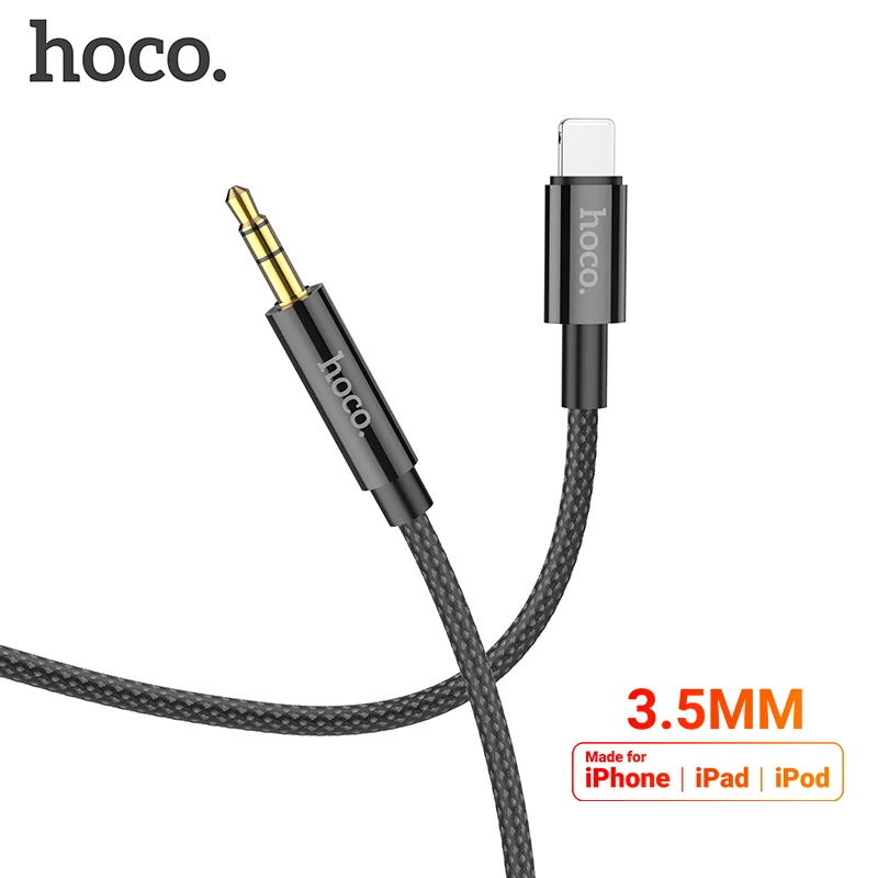 HOCO For iPhone 3.5mm Jack Aux Cable Car Speaker Headphone Adapter for iPhone 13 12 11 Pro XS Audio Splitter Cable for Xiaomi