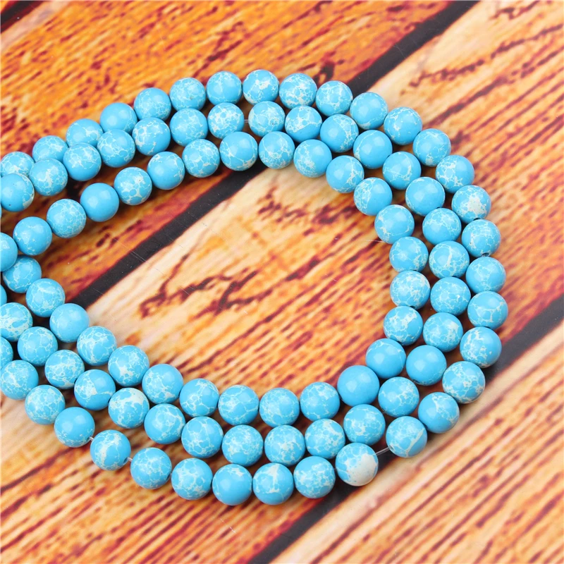 

Emperor Landi Natural Stone Bead Round Loose Spaced Beads 15 Inch Strand 4/6/8/10/12mm For Jewelry Making DIY Bracelet