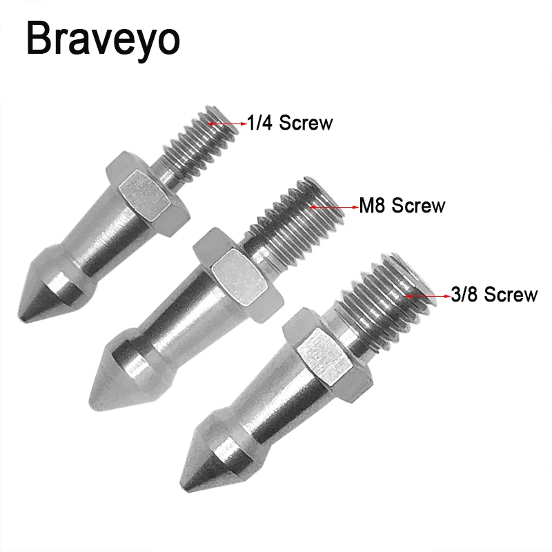 

Tripod Feet Screw 1/4 M8 3/8 Inch Photography Accessories Camera Monopod Spikes Stainless Steel Screw Dslr Replacement Parts