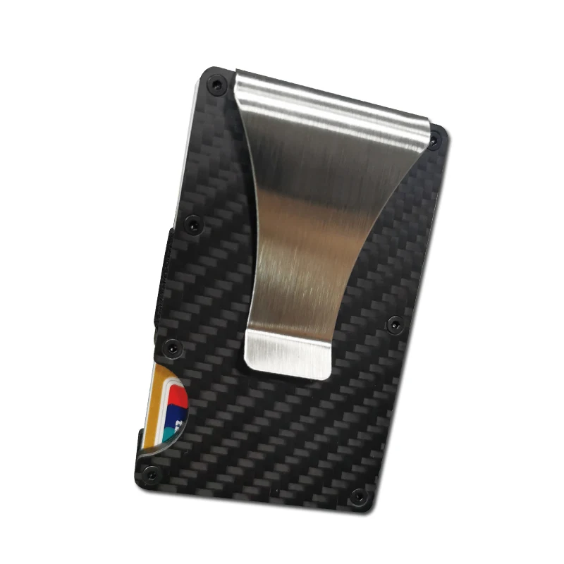 

New Carbon Fiber Credit Card Holder RFID Money Clamp ID Card Holder Mini Metal Aluminum Card Wallet card holder Business wallet