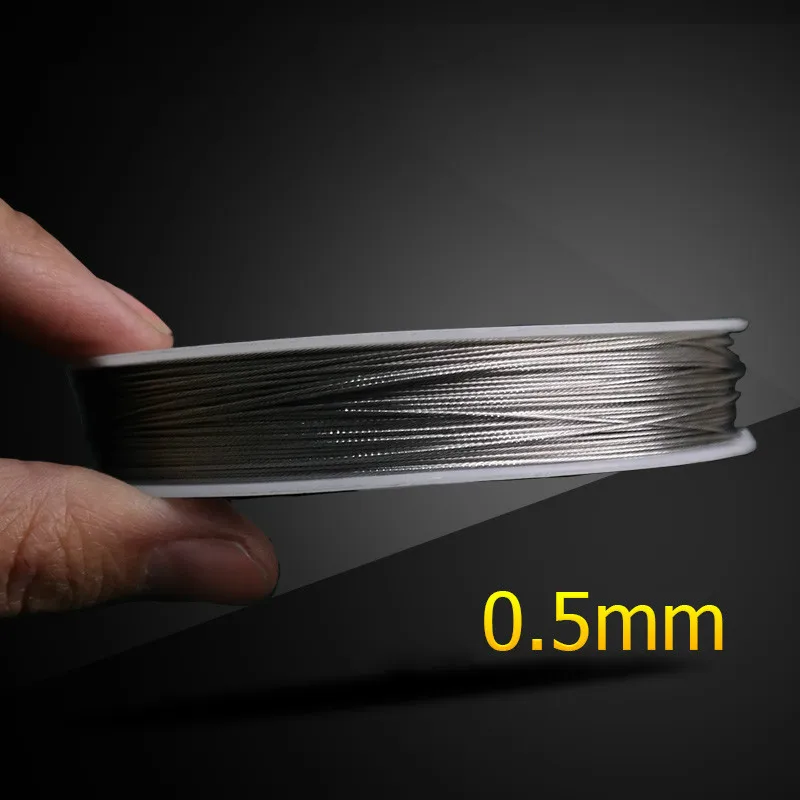 Купи 0.5mm 100m Resistant Strong Line Stainless Steel Wire Tiger Tail Beading Wire For Jewelry Making Finding Pesca Accesorios Mar за 539 рублей в магазине AliExpress