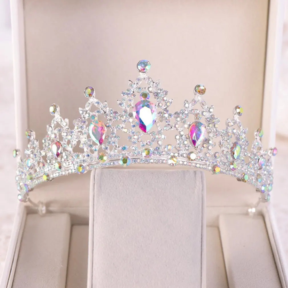 Bride Crown white Rhinestone Crystal Wedding Accessories For Women Princess Hair Tiara Headbands Hairwear | Украшения и