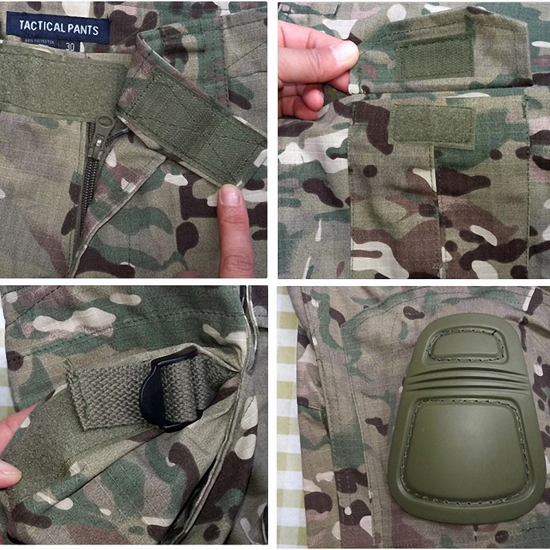 Камуфляжные военные тактические штаны, армейская военная форма, брюки, страйкбол, пейнтбол, боевые брюки-карго с наколенниками