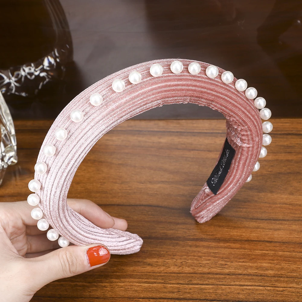 Dark Pink Levao винтажные губки повязки на голову с заклепками Женские однотонные аксессуары для волос трикотажные головные тканевые повязки для младенцев обмотанные сбоку женские повязки на голову - Цвет: Dark Pink