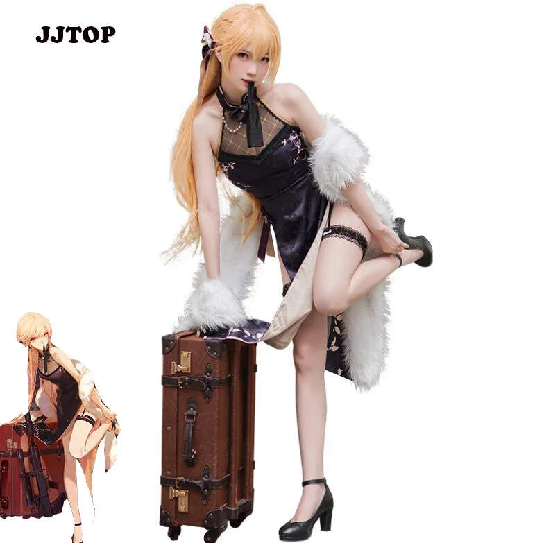 Женское платье-Ципао для косплея платье с фронтальной линией и искусственным