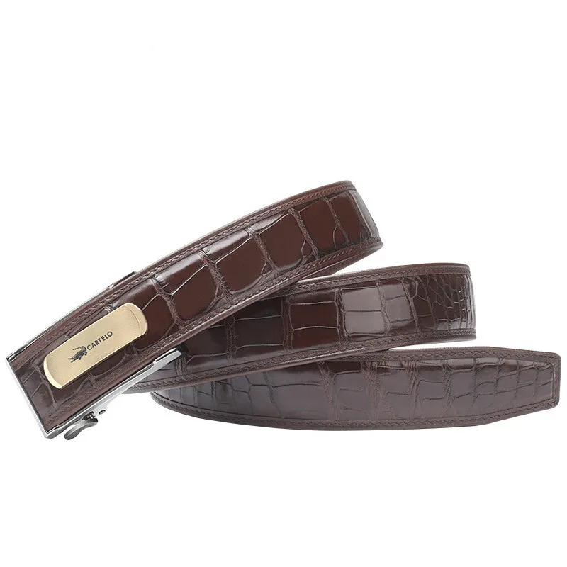 

crocodile automatic belt men's buckle slide leather business gifts for men chain pants luxury holographic cintura free shipping