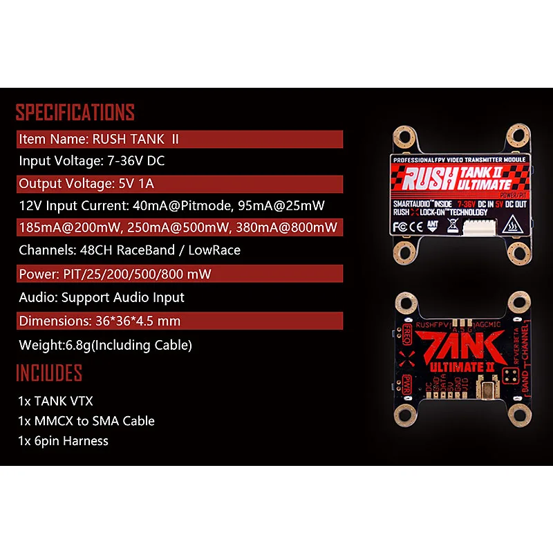 new rush tank ii 58g ultimate vtx питер25 800 мвт переключа