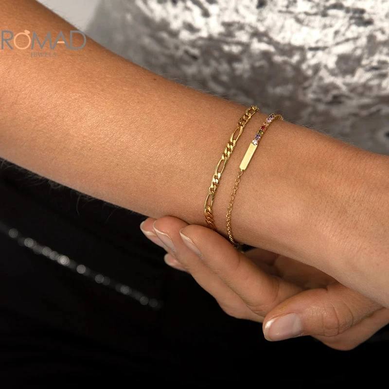 

ROMAD простой 925 стерлингового серебра браслет для женщин Бог цепь браслет свадебные ювелирные браслеты, женская обувь, оптовая продажа