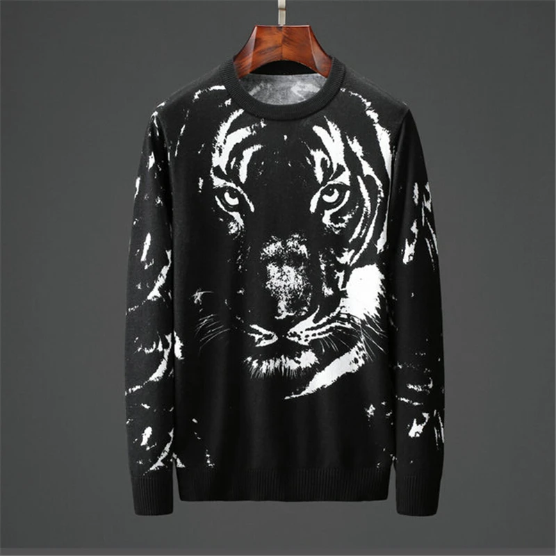 

Male Clothing Long Sleeve Sweater Knitted Pullovers Winter Thick O-Neck New Fashion Men Streetwear Casual Slim Fit