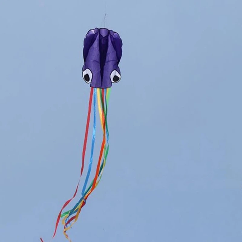 

3D Large Soft Octopus Shape Beach Kite with Line Reel Frameless Entertainment Sports Family Outdoor Activity Supply