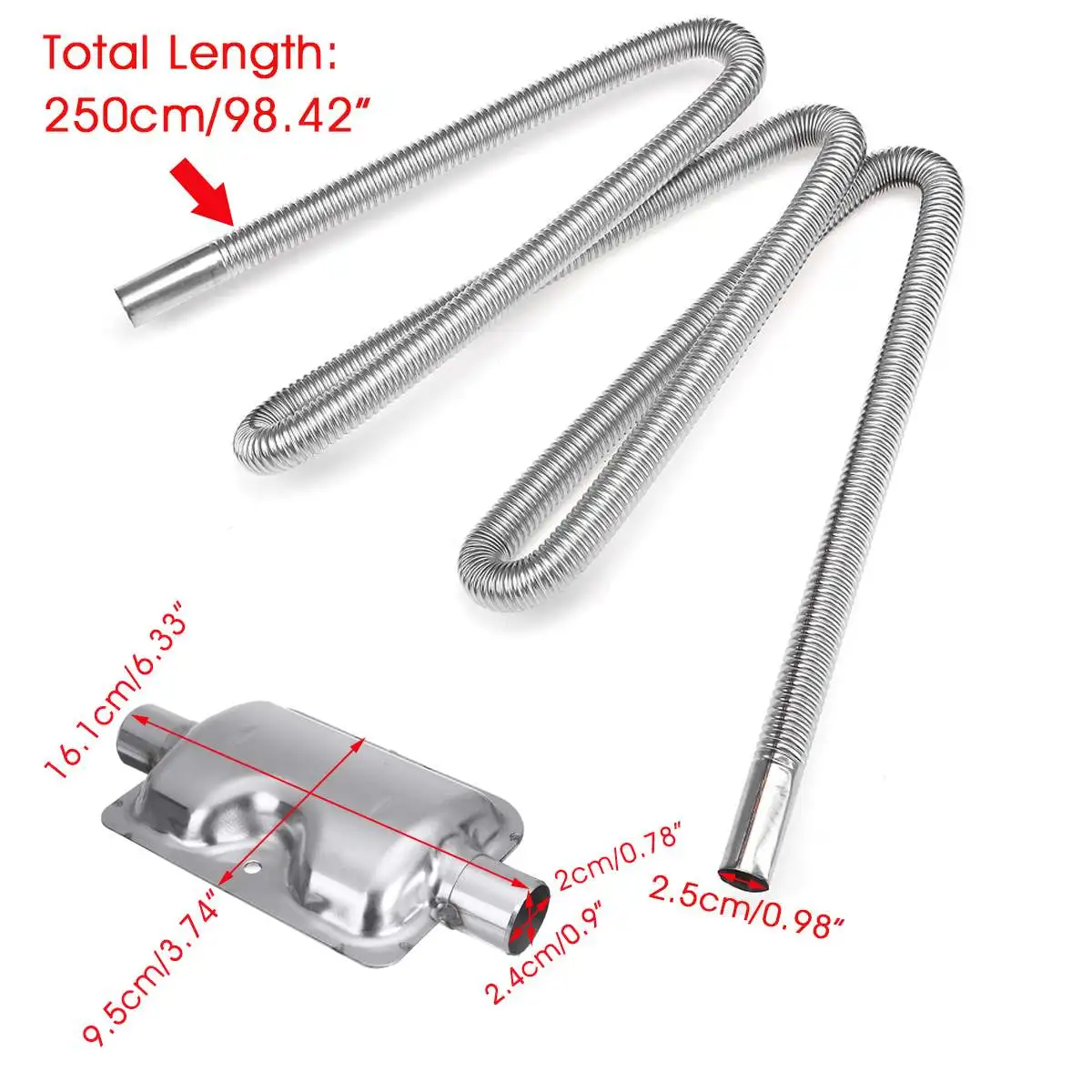 250 см Воздушный стояночный отопитель воздуховодная труба выхлопной трубы