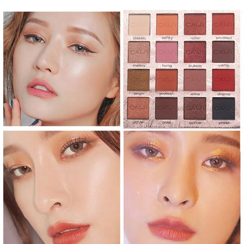 16 Colors Waterproof Long Lasting Highly Pigmented Glitter Eyeshadow Makeup Glitter Shiny Eyeshadow Palette Waterproof Cosmetic