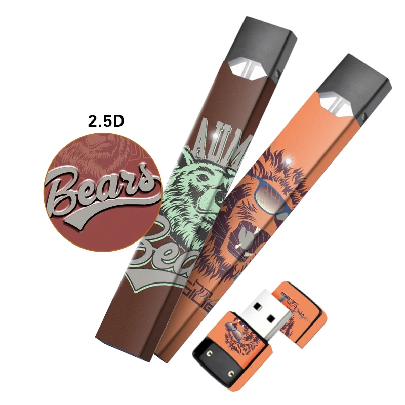 

Magick Shark Lion Dept Bear Animal E Cigarette Stickers Full Film For Juul Sticker Skin Protector Printing Label