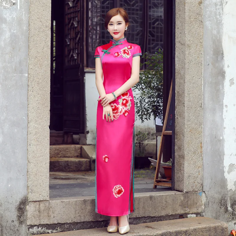 Свадебное вечернее платье Восточное женское платье-Ципао благородный