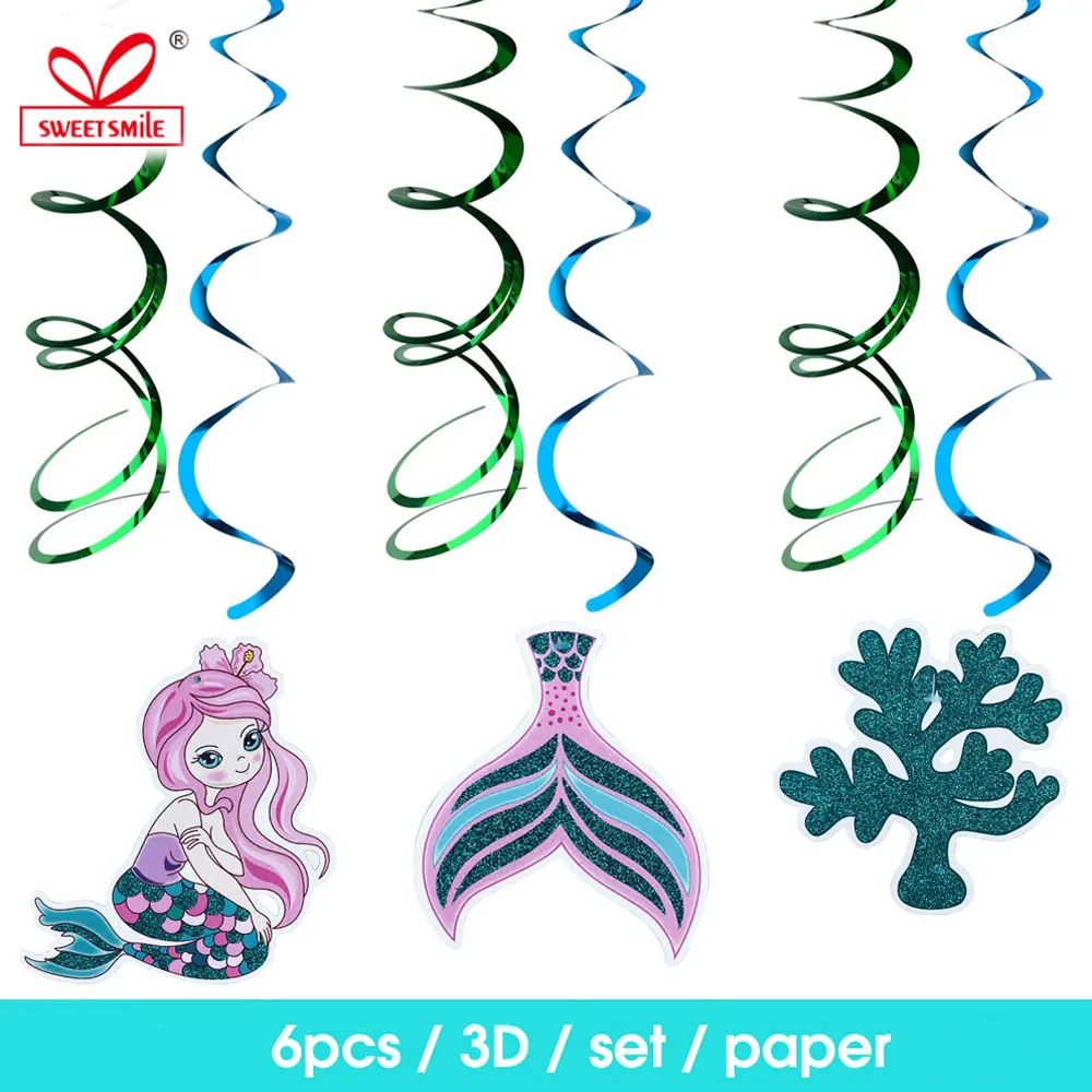 Русалка и хвост коралловые украшения висячий завиток подарок на день рождения