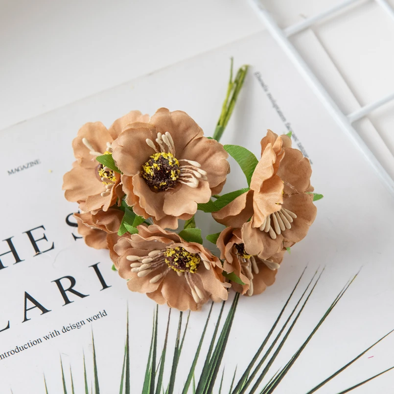 18 шт., шелковые вишневые новогодние рождественские украшения для дома, тычинка, свадебная гирлянда для невесты, искусственные цветы для скрапбукинга