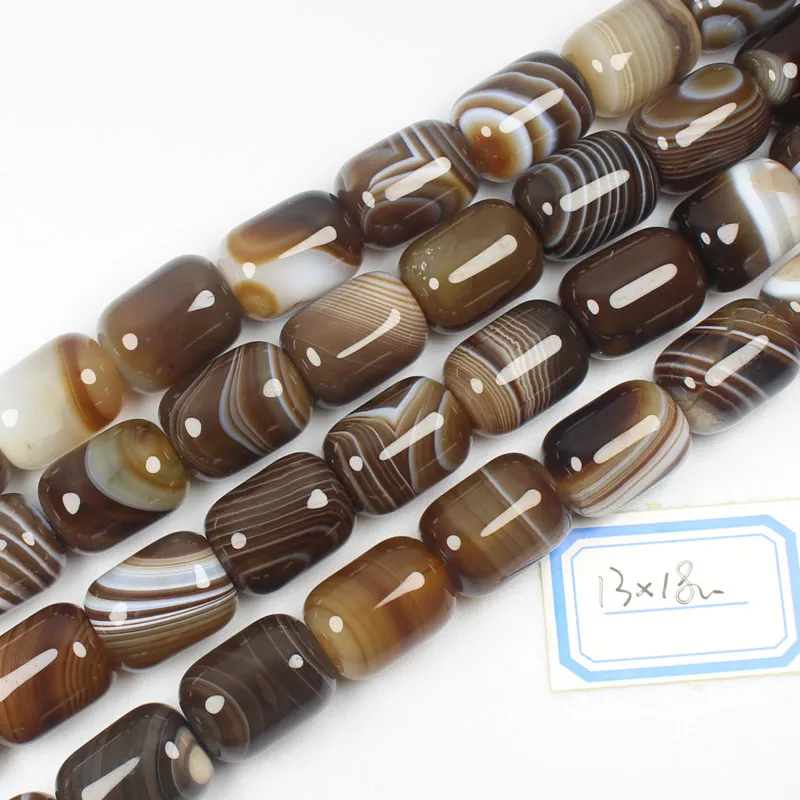 

Multi-Size Natural Botswana Onyx Agate Drum Shape beads 15"For DIY Necklace Bracelat Jewelry Making !