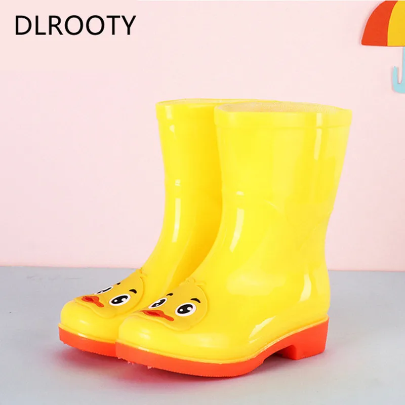 Cartoon Cute Duck Dolphin Children Rain Shoes for Boys Girls Waterproof PVC Rubber Non Slip Toddler Kids Rain Boots