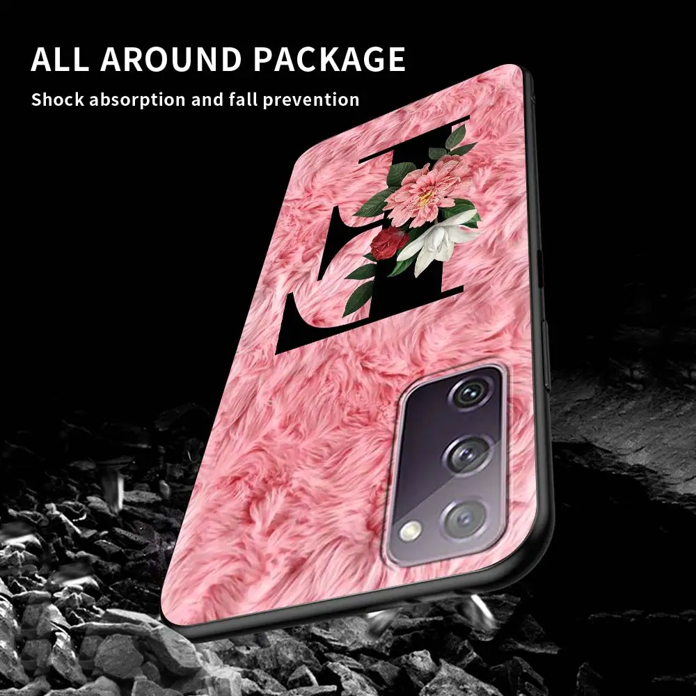 

Pink Letter Tpu Case For Samsung S20 FE S21 S10 S9 Plus S8 S10e for Galaxy Note 20 Ultra 10 Lite 9 Soft Phone Cover