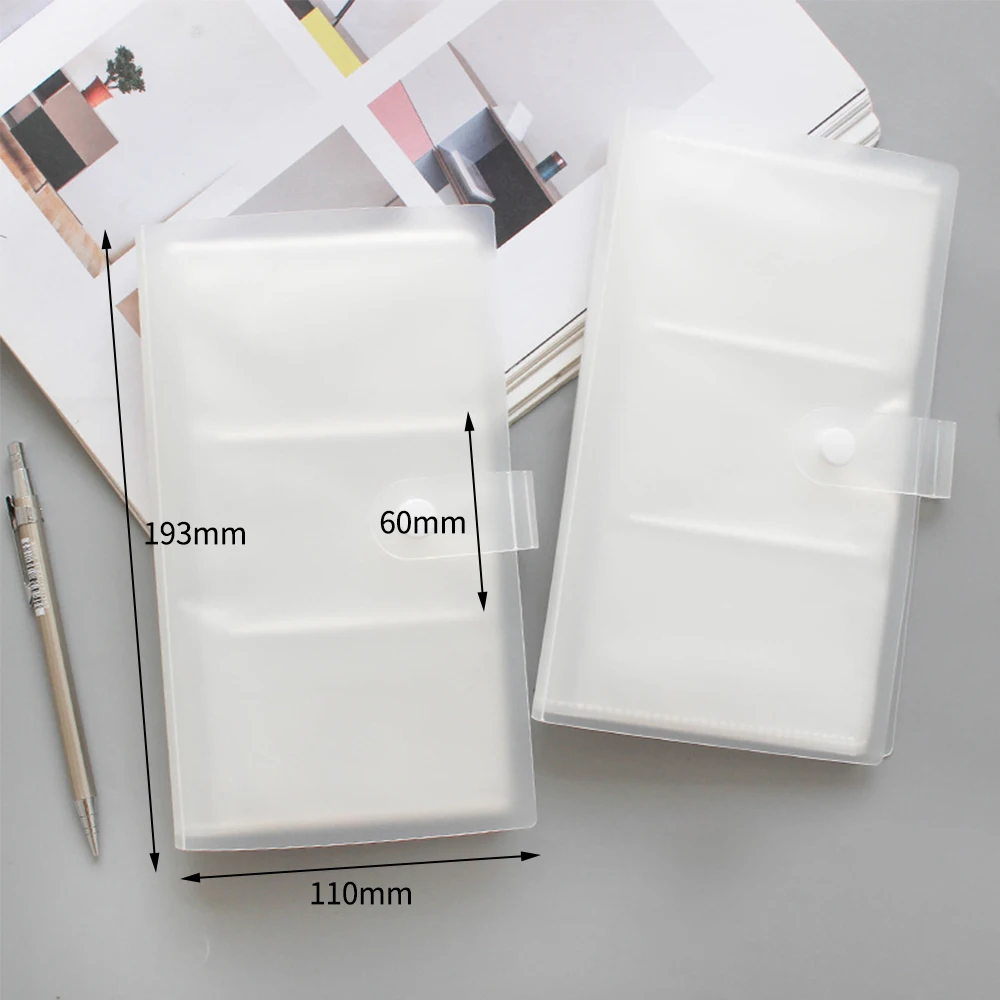 

Transparent Business Card Holder Plastic Name Card Book ID Credit Card Organizer Protector Pages 120 Slots for Office Business