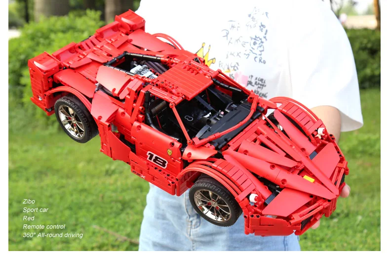 Yeshin 13085, функциональная Автомобильная машина FXX, Спортивная скоростная Гоночная машина, модель 1:8 автомобиля, детские рождественские подарки, строительные блоки
