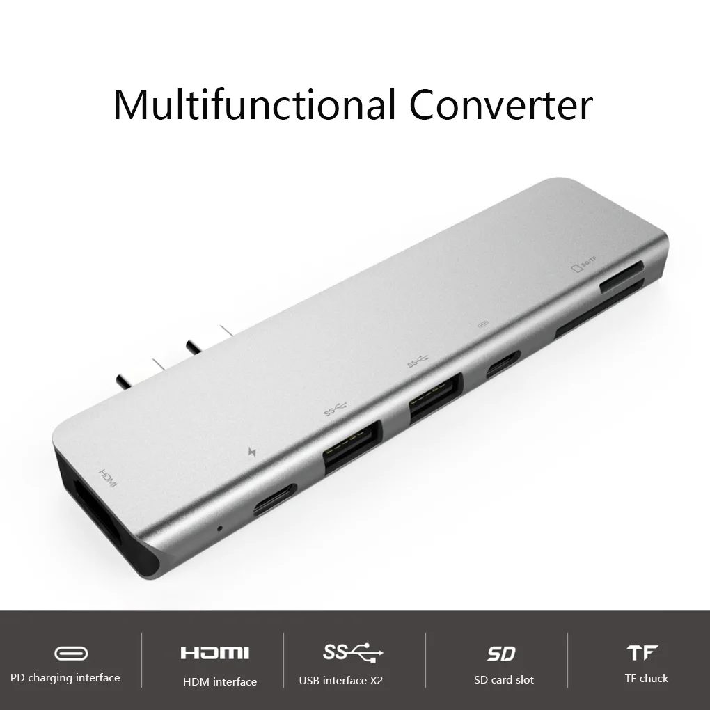 6 в 1 USB 3,0 Высокоскоростные порты type-C концентратор Usb-C до 4K 30HZ HD ноутбук Rj45 Gigabit Ethernet сеть PD концентратор