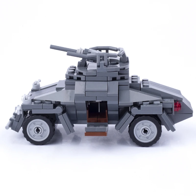 Военный конструктор SD.KFZ 221 бронированный автомобиль фигурки немецких солдат WW2