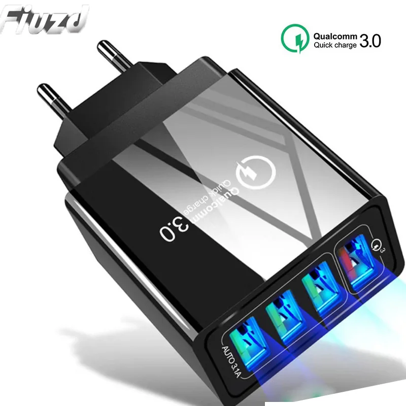Зарядное устройство QC 3 0 USB для телефона iPhone 11 pro max X 8 7plus se 5s 6s XS быстрое настенное
