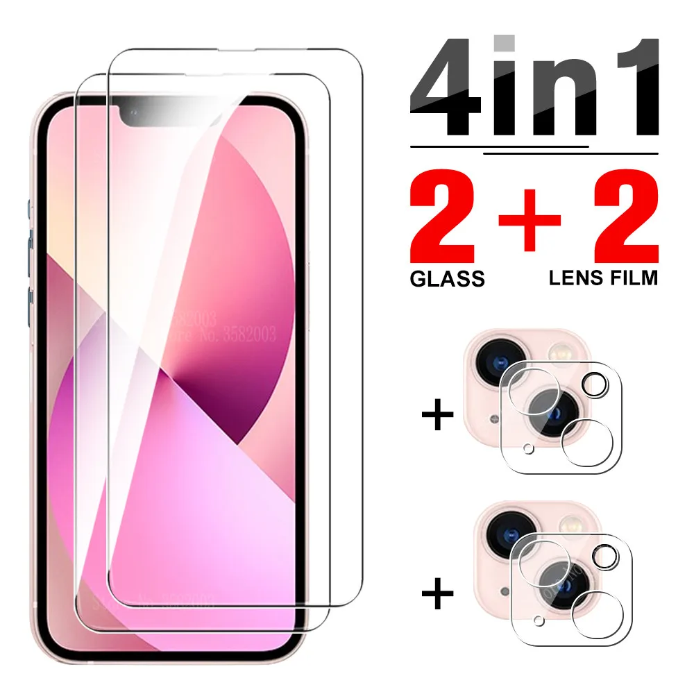 Защитный стеклянный чехол для камеры 4 в 1 iphone 13 pro max защитный телефона iphone13 mini