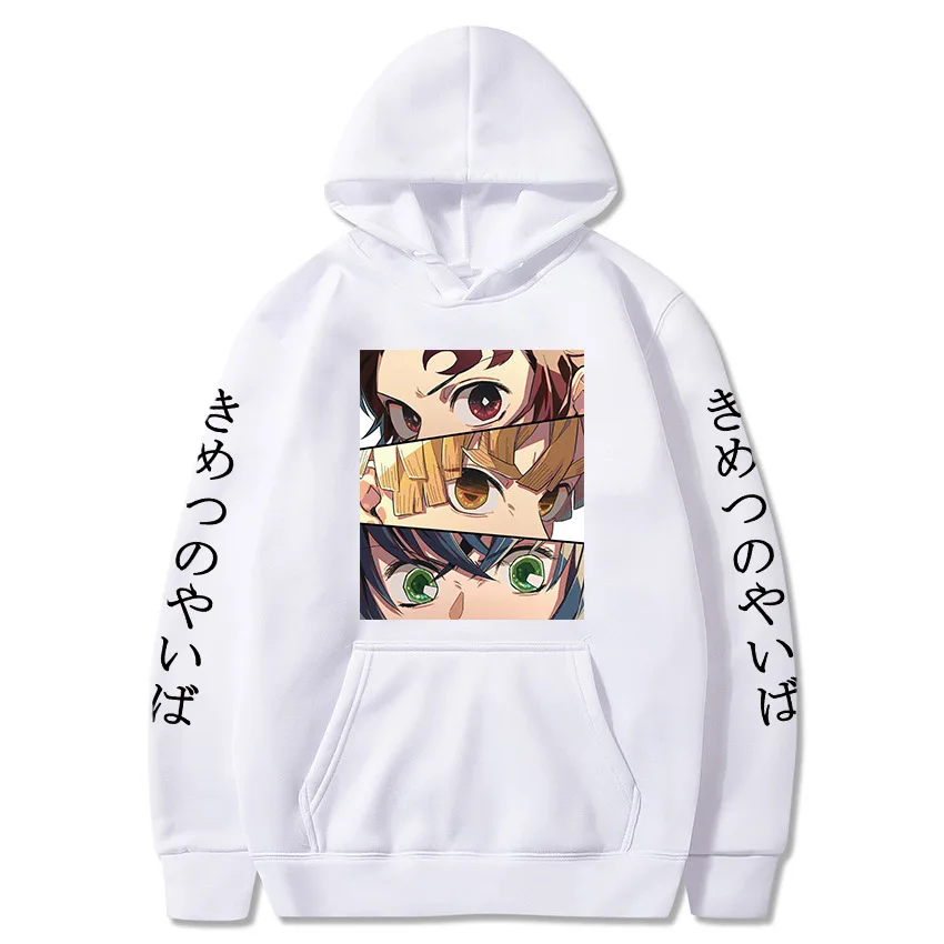

Women Hoodies Anime Demon Slayer Print Long Sleeve Pullover Casual O-Neck Streetwear Oversize Unisex Hooded Sweatshirt