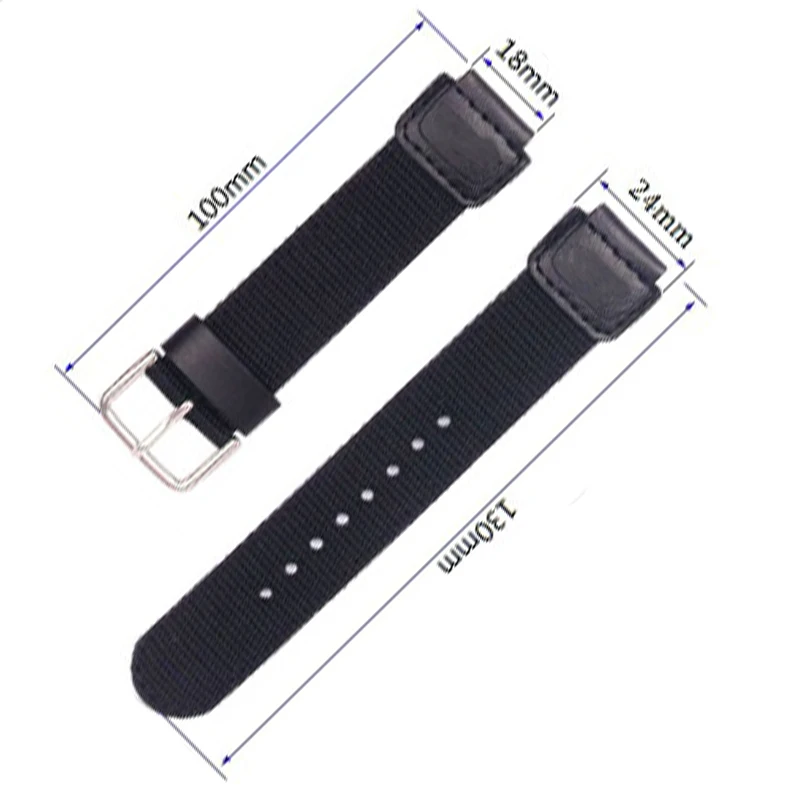 18mm green black nylon Watch Band Strap Fit for Casio G Shock W-S200H W-800H W-216H W-735H F-108WH W-215 AEQ-110W