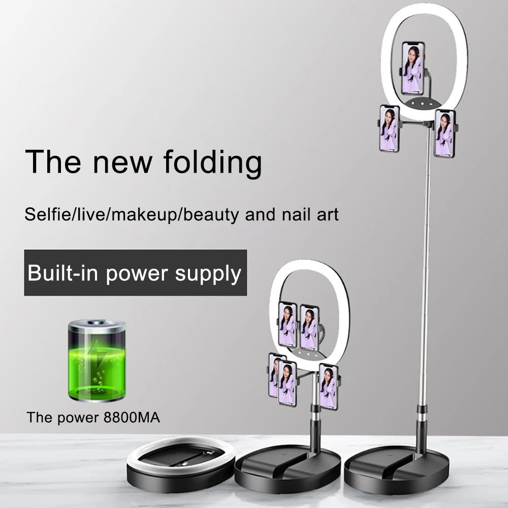 MAMEN складной светодиодный кольцевой светильник для селфи с регулируемой