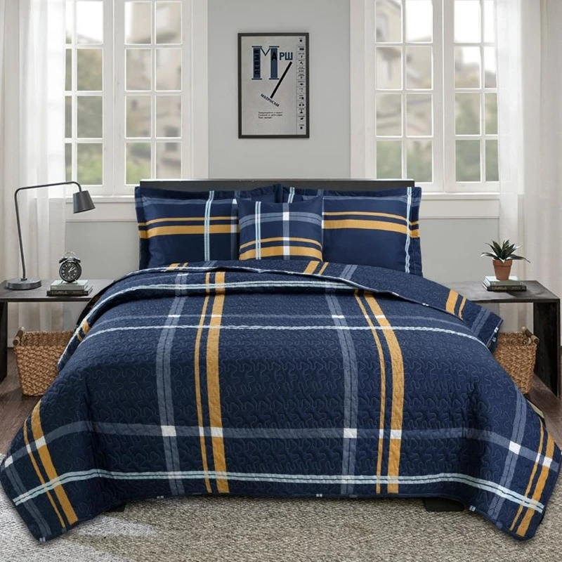 Постельное белье + наволочки джентльменское синее покрывало летнее одеяло