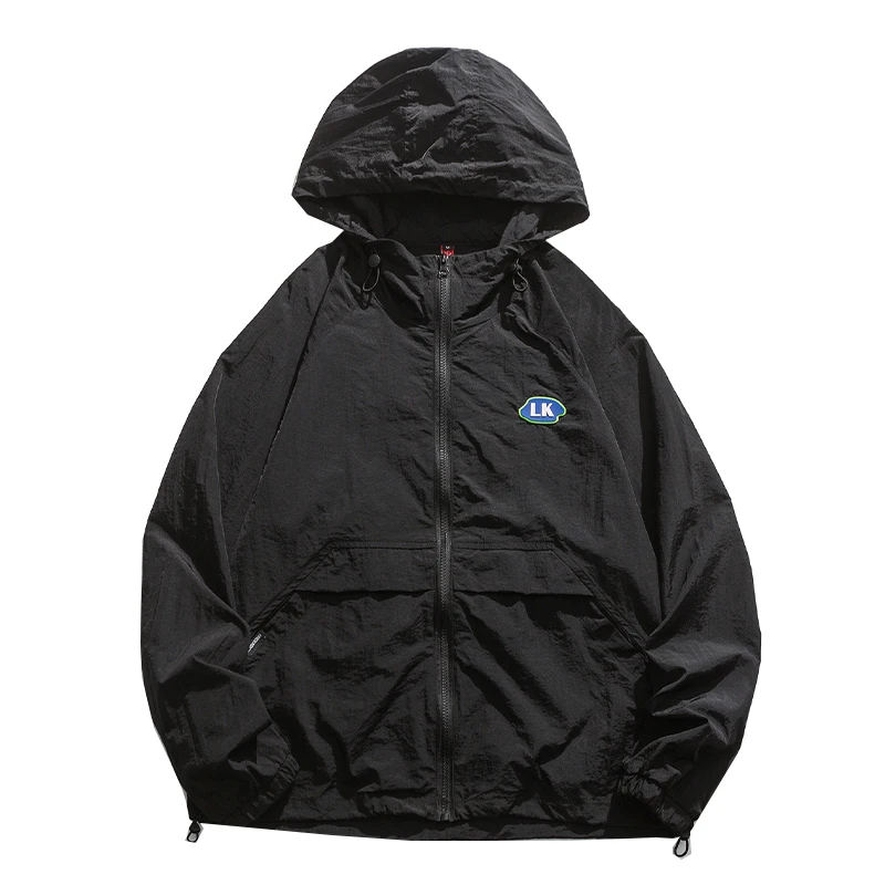 

Spring Summer Thin Korean Hip Hop Sun Protection Clothing Japanese Streetwear Hoodie Breathable Outdoor Sports Jacket Men Coat