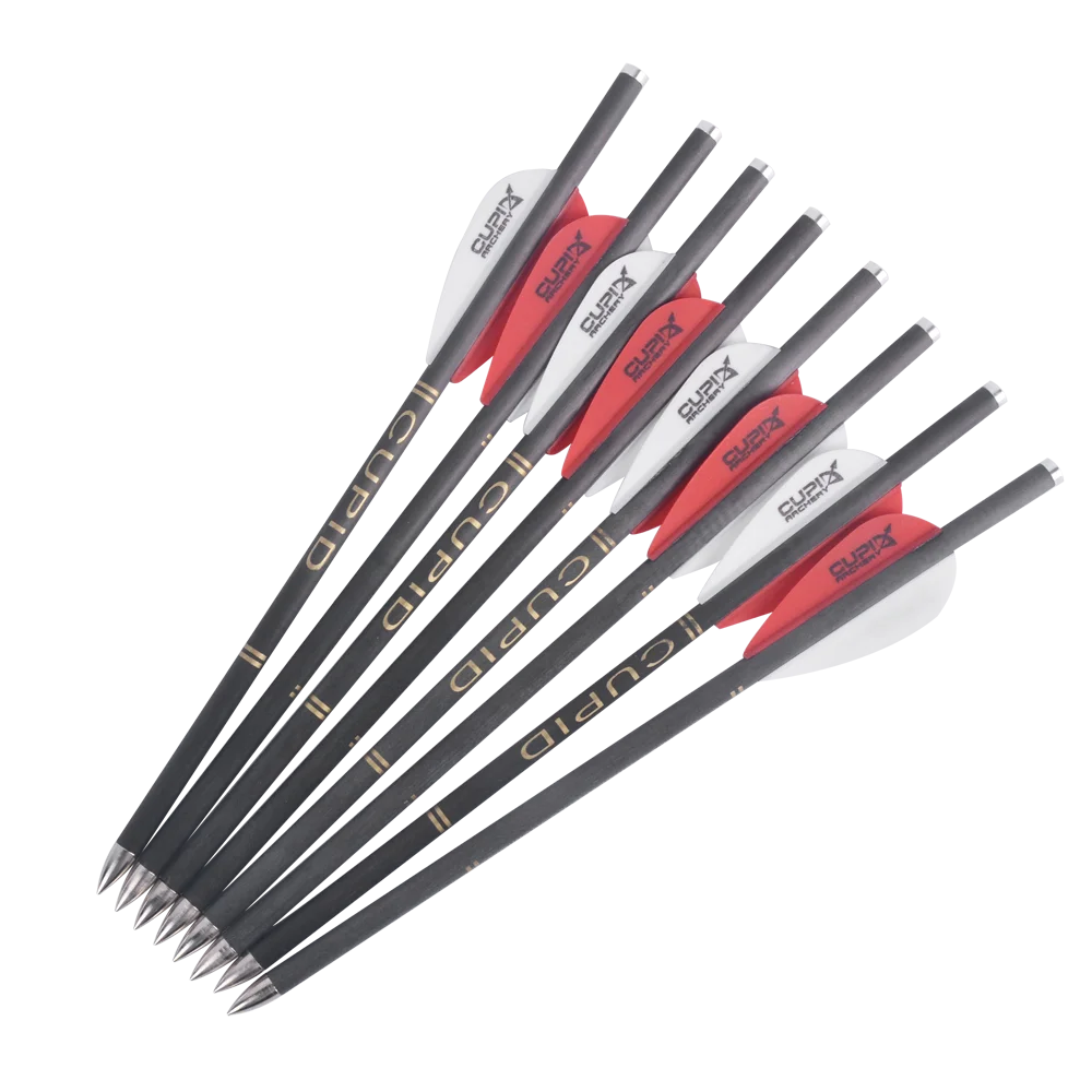 

21.3cm 2 Feathers Pure Carbon Crossbow Arrow Diameter 6mm Small Bolts for Tactical Hunting Archery Shooting