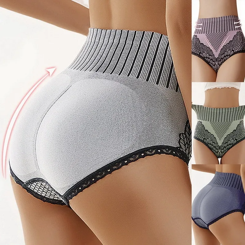 

Women High Waist Body Shaper Slimming Butt Lifter Shapewear Solid Color Underwear Tummy Control Panties