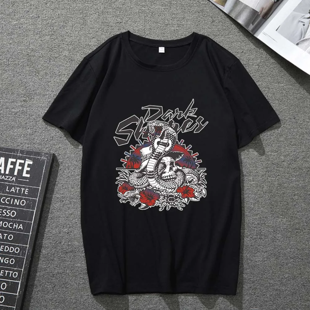 

Black T-shirt Men and Women O-neck Personality Funny Animal Print Pattern Japanese Commuter Men and Women Trend Classic T-shirt