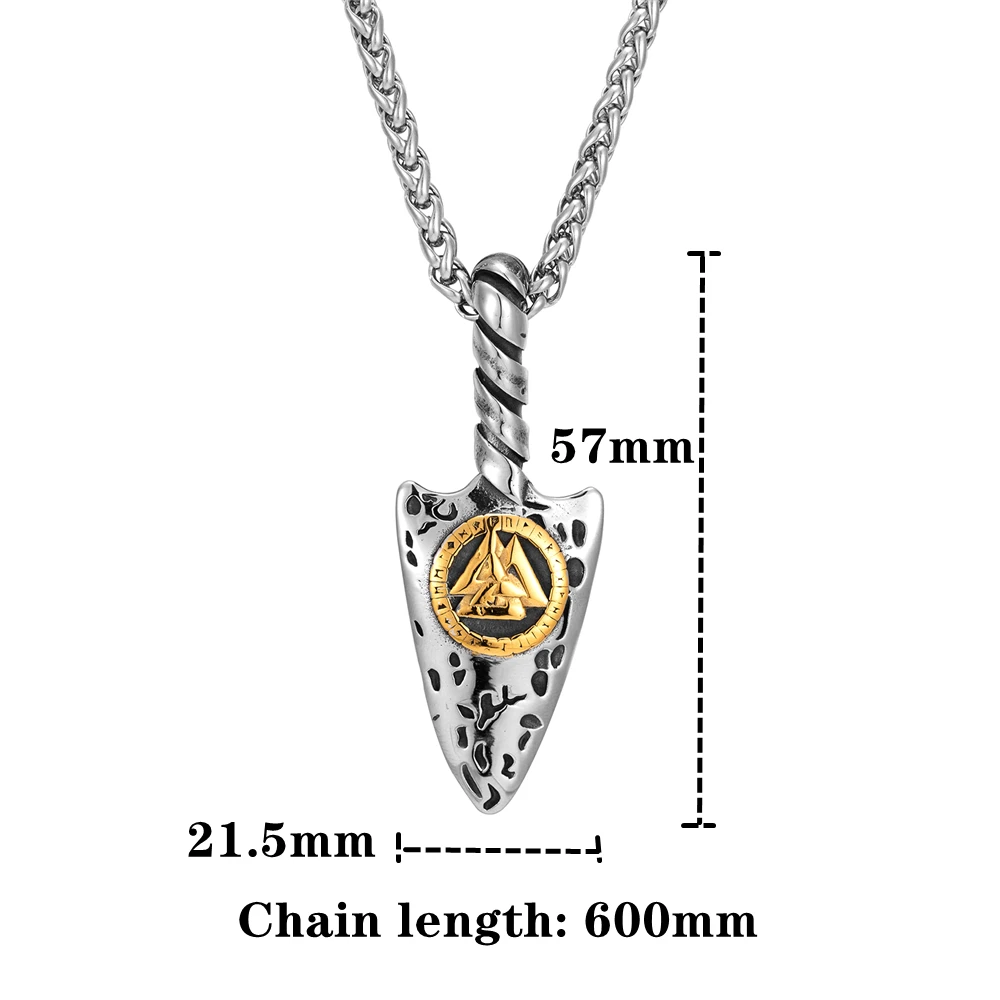 Панк Викинги руны копье подвеска-кинжал микс золото скандинавские славянские