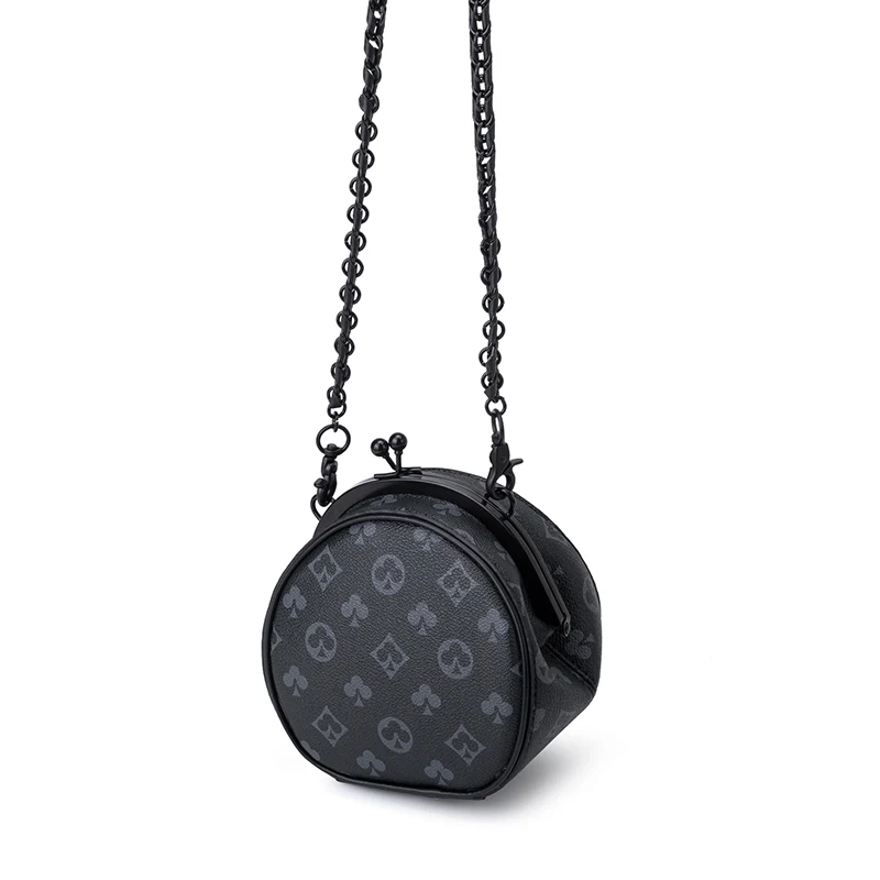 Маленькие круглые женские сумки с винтажным принтом 2020 Классические на плечо
