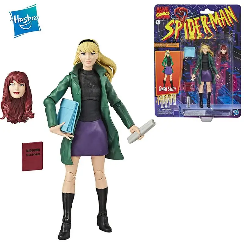 

Фигурка Hasbro «Человек-паук», серия «Легенды Marvel», 6 дюймов, коллекционная Гвен Стейси, игрушка в стиле ретро, коллекционный подарок для детей