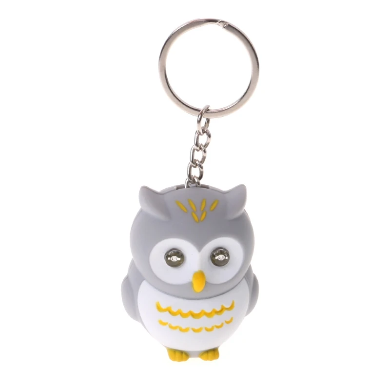 

Funny LED Light 3D Cartoon Owl Keyring Sound Hooting Key Chain Key Gift Kid Toys