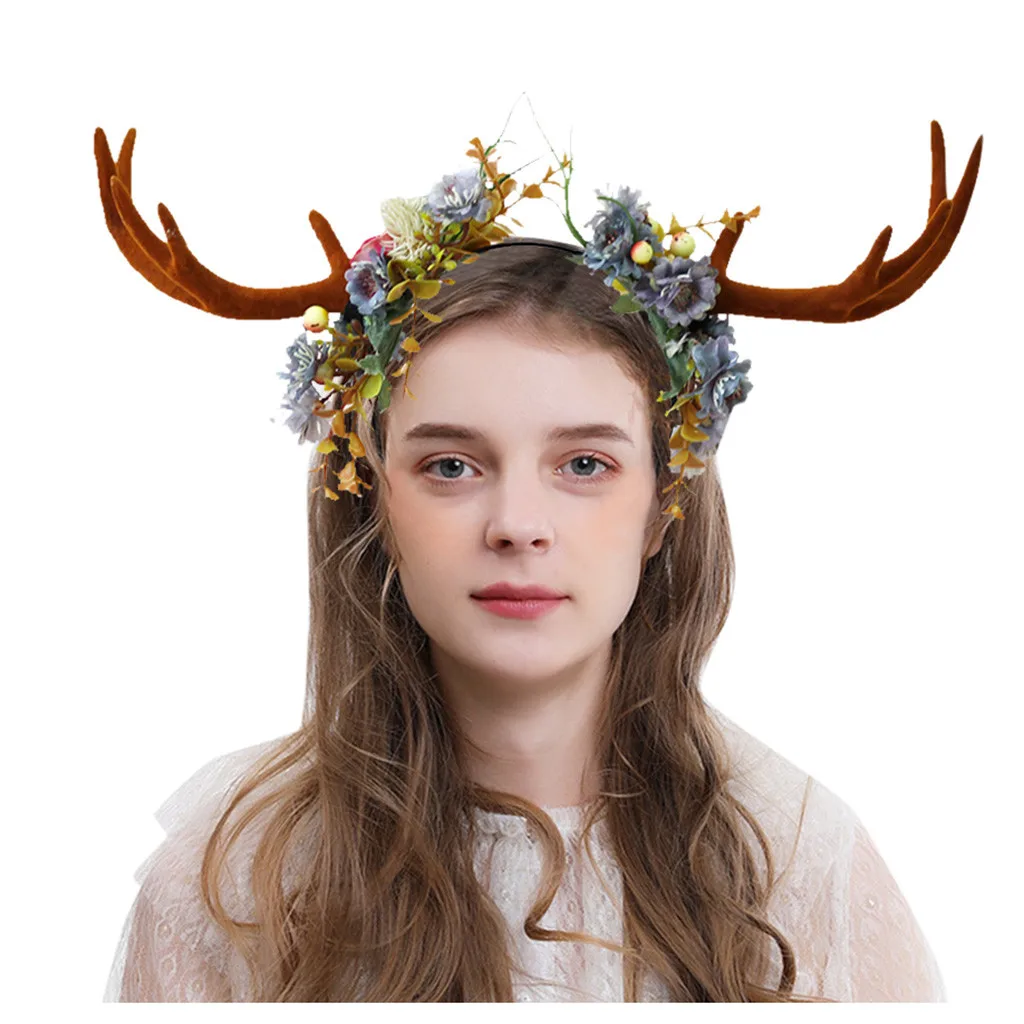 Unisex Headband fiesta con diadema de venado Outgeek Antlers Headband Deer Party Hats for Easter Christmas