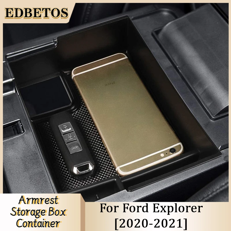 

Двойная коробка для хранения, органайзер для центральной консоли, совместимый с Ford Explorer 2020 2021