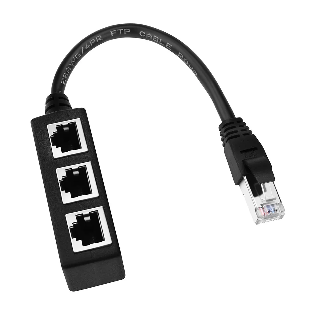 Разветвитель Кабеля Ethernet Rj45 адаптер с 1 штекера на 2/3 гнезда порт Lan сетевой