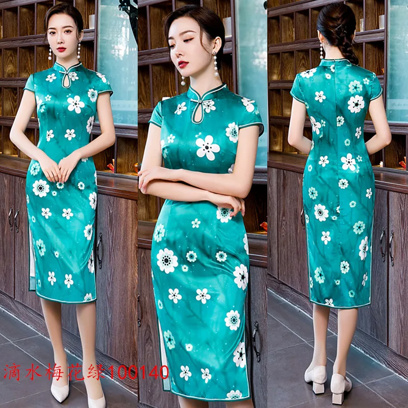 

10 style Sexy Short Print Slim Qipao Chinese Traditional Women Dress Vintage Lady Sexy Cheongsam Plus Size 4XL